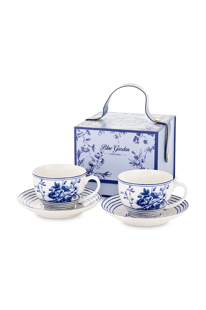 Σετ φλιτζανιών με πιατάκια για 2 άτομα home & lifestyle 220 ml πολύχρωμο 177910