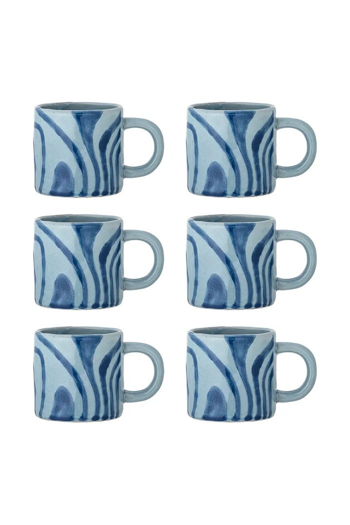Bloomingville set căni Ninka 250 ml 6-pack albastru 82061581