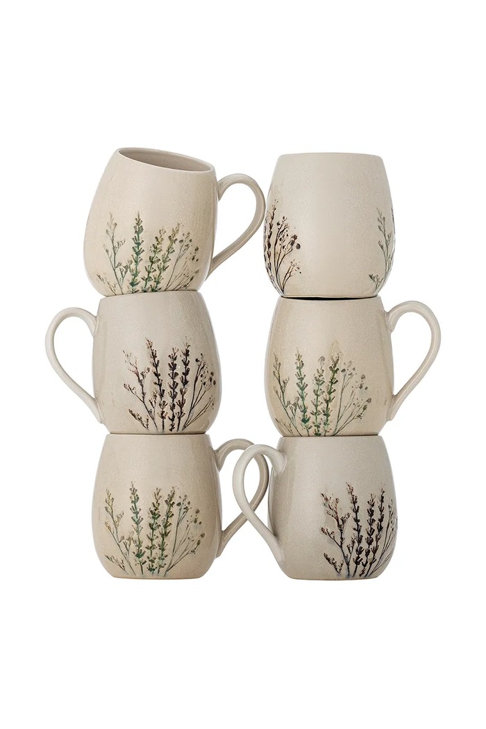 Bloomingville zestaw kubków Bea 400 ml 6-pack beżowy 82061547