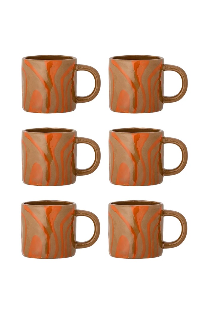 Bloomingville set căni Ninka 250 ml 6-pack portocaliu 82061583