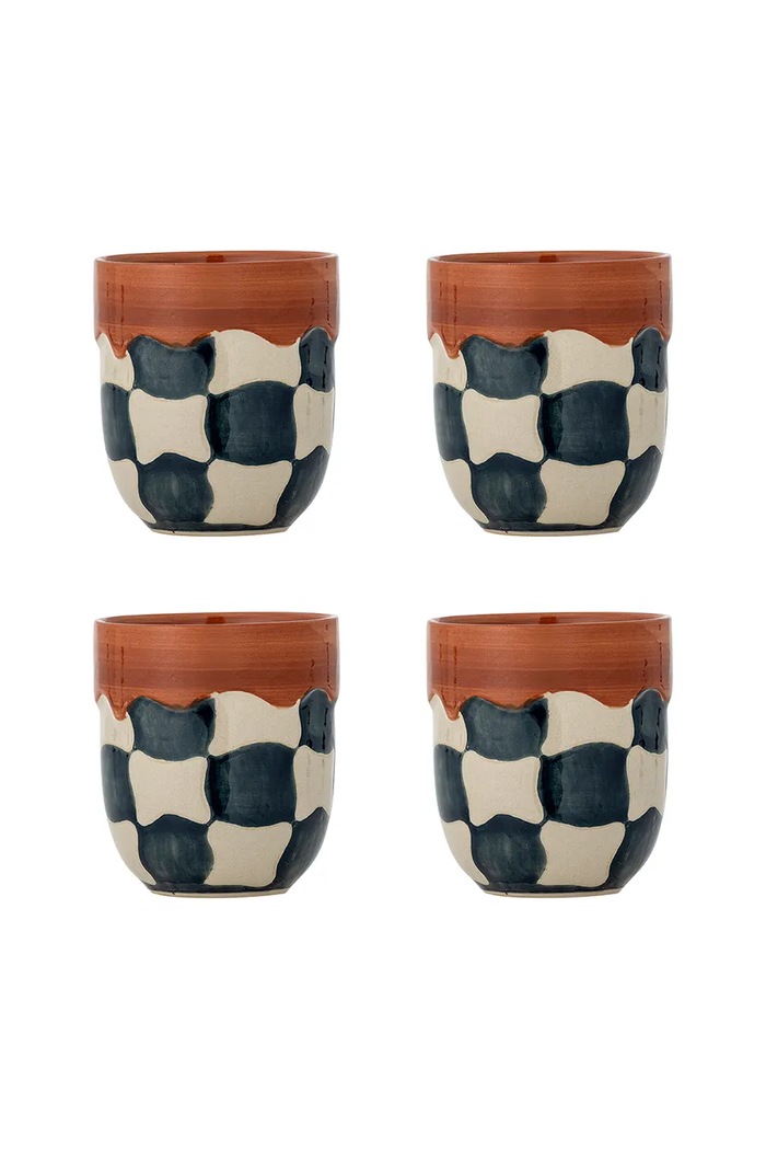 Σετ φλιτζάνια Bloomingville Check 375 ml 4-pack πολύχρωμο 82072604