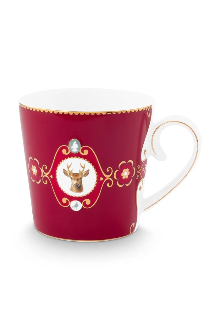 Pip Studio Cană Love Birds Medallion 300 ml set de 6 rosu 51002525