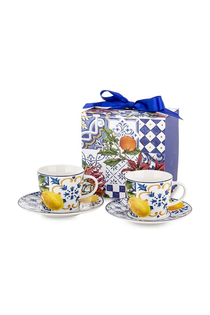Komplet skodelic in krožnikov za 2 osebi. home & lifestyle 220 ml pisana 177917