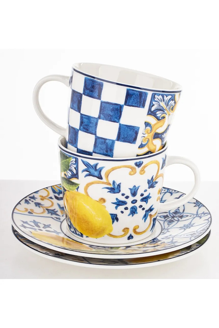 Komplet skodelic in krožnikov za 2 osebi. home & lifestyle 220 ml 177917 pisana AA00