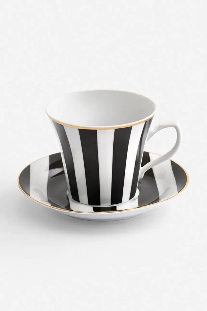 Φλιτζάνι και πιατάκι La Mania Stripes 200 ml πολύχρωμο 5905549403600