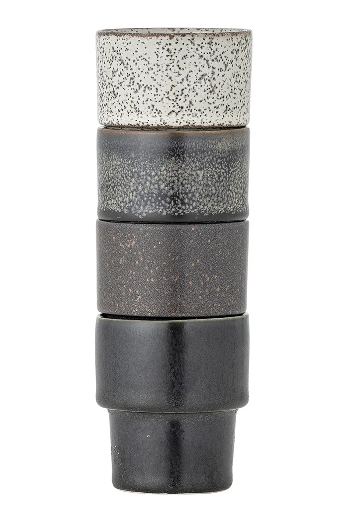 Sada šálok na espresso Bloomingville Ewan 75 ml 4-pak 82072776 čierna AA00