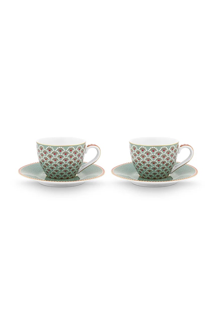 Pip Studio porcelán csésze készlet csészealjjal 120 ml türkiz 51004222