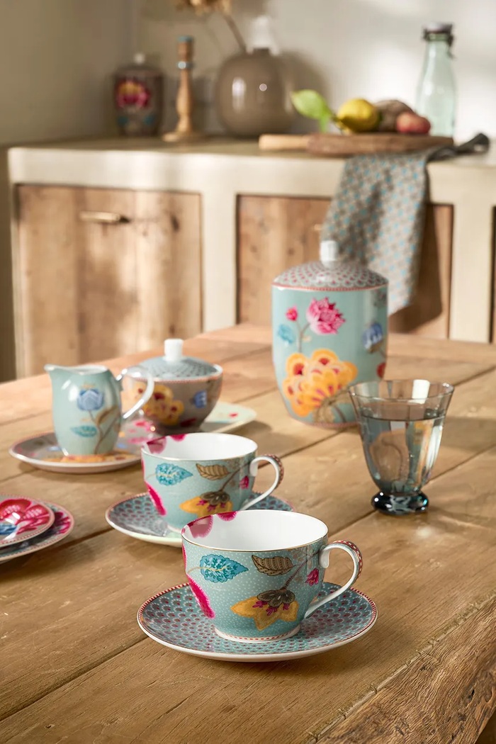 Pip Studio zestaw filiżanek ze spodkiem z porcelany szkliwionej 300 ml 51004223