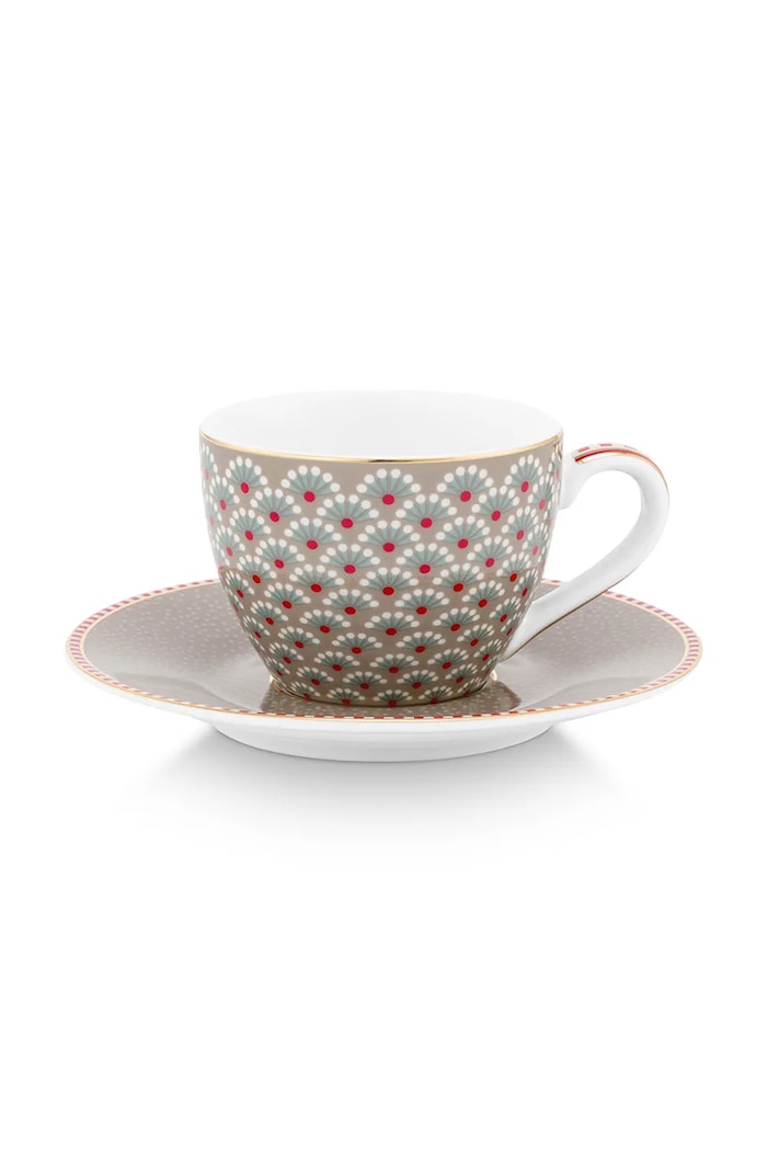 Pip Studio tazza da caffè con sottotazza in porcellana 120 ml multicolore 51004216