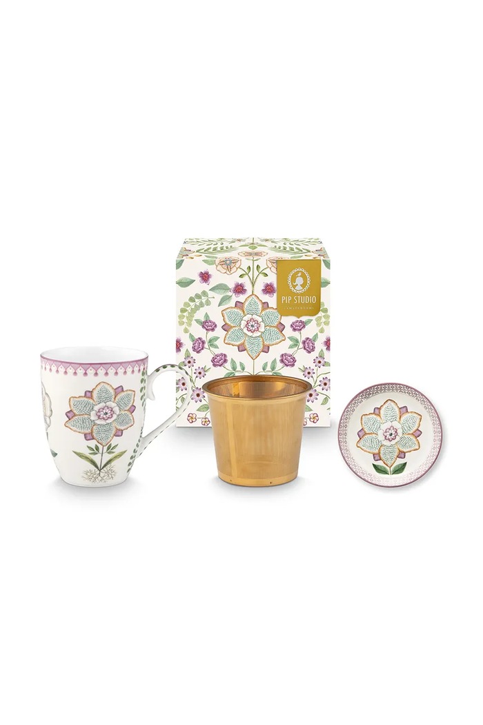 Pip Studio čaša za čaj od glaziranog poculana 365 ml 51002583 šarena AA00