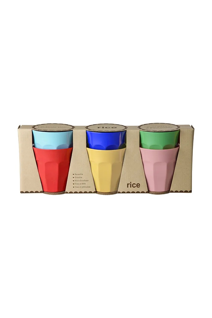 Rice zestaw kubków z melaminy 13 x 9 x 33 cm multicolor MELCU.6ZHS26