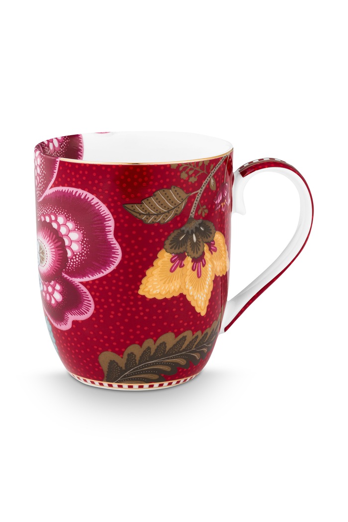 Pip Studio Zestaw kubków z porcelany Blooming Tales Fantasy 200 ml 51002633 czerwony AA00
