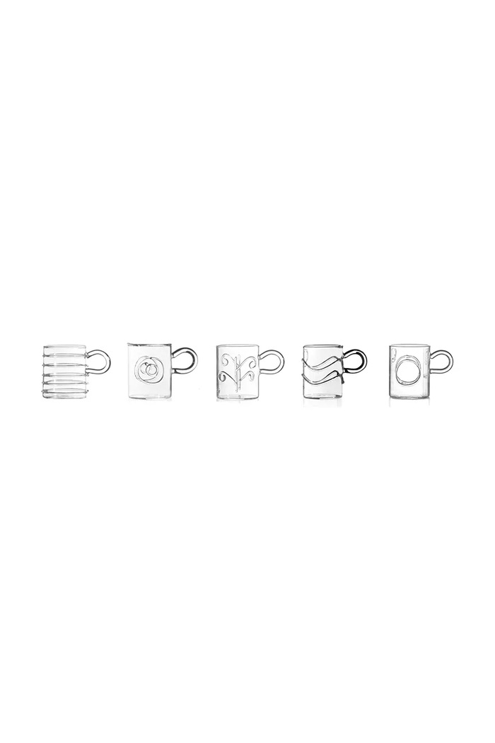 Ichendorf Milano Zestaw filiżanek do espresso ze szkła borokrzemianowego Deco’ 100 ml transparentny 9359521