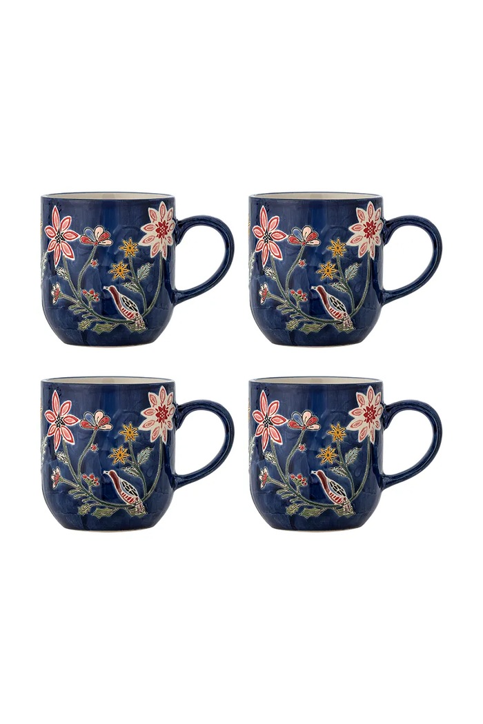 Bloomingville Zestaw kubków z kamionki Meredith multicolor 82073150