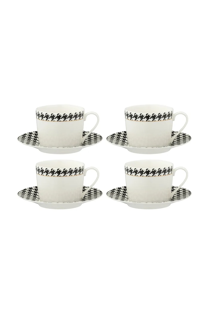 J-Line zestaw filiżanek ze spodkiem z porcelany multicolor 58912