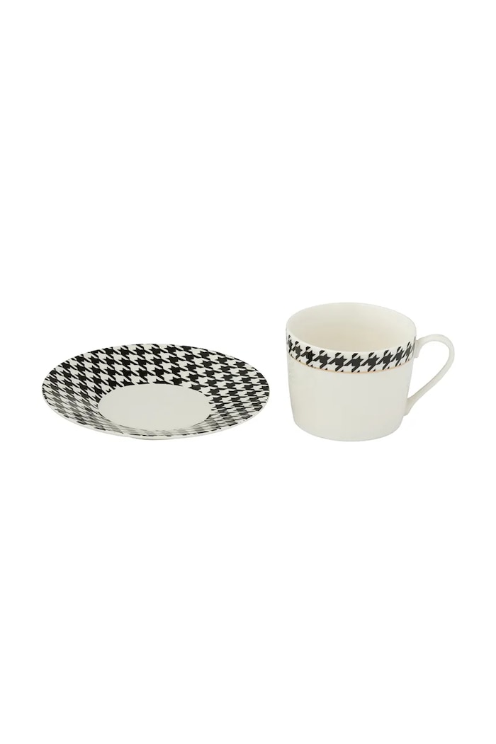 J-Line zestaw filiżanek ze spodkiem z porcelany 58912 multicolor AA00