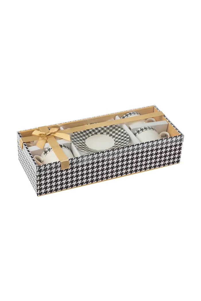 Kuchnia i bar J-Line zestaw filiżanek ze spodkiem z porcelany 58912 multicolor