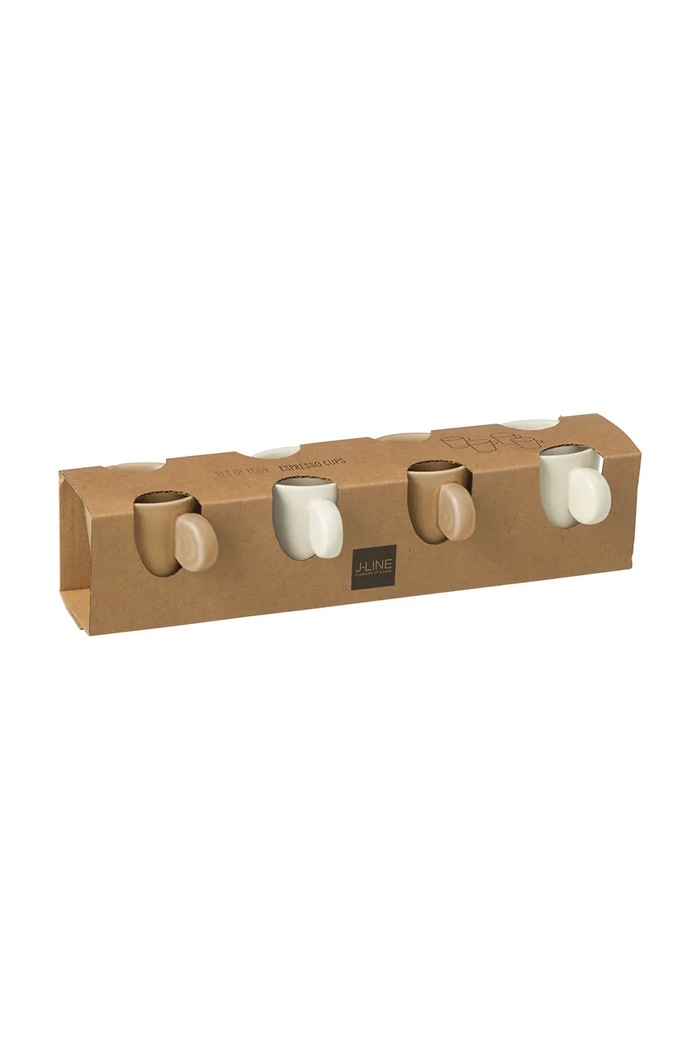 Kuchnia i bar J-Line zestaw kubków z ceramiki 7 x 9 cm 53833 multicolor
