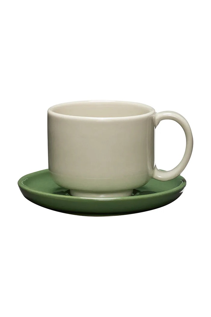 Hübsch filiżanka ze spodkiem z kamionki 9 x 6, 13 x 3 cm multicolor 211706