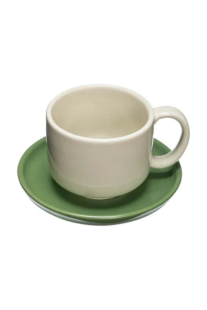 Hübsch filiżanka ze spodkiem z kamionki 9 x 6, 13 x 3 cm 211706 multicolor AA00
