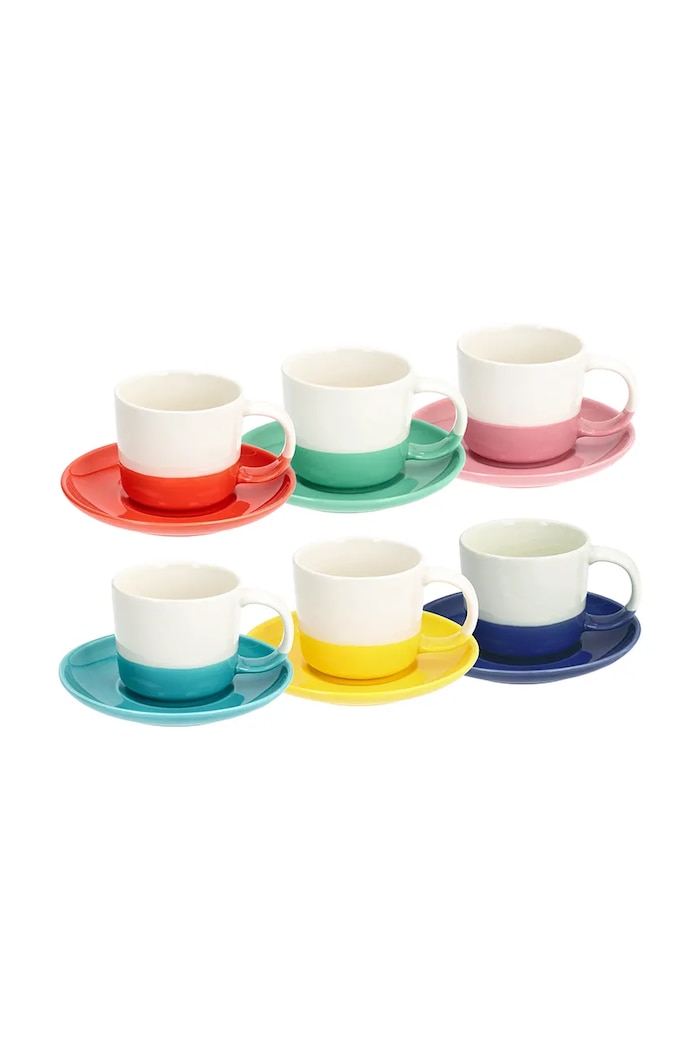 Tognana set de cești cu farfurioară din sticlă 210 ml multicolor IR68502M328A