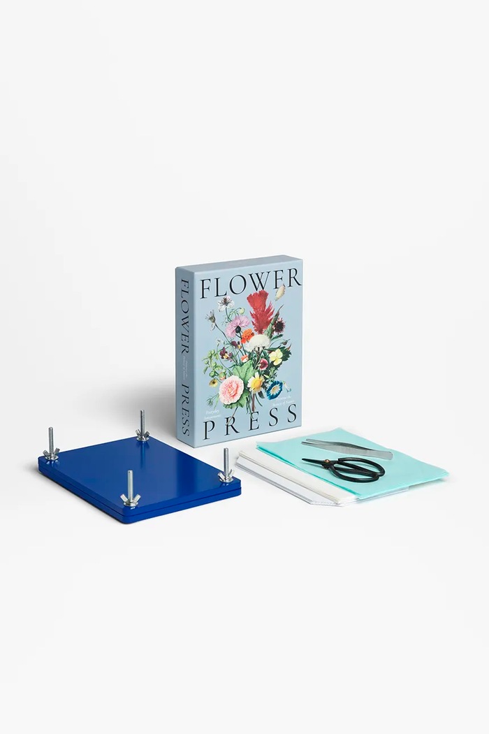 Súprava diy na sušenie kvetov Printworks Flower Press modrá PW00704