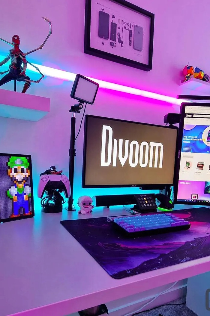 Decor Inteligentný led pixelový displej Divoom Pixoo64 20 x 20 x 2,4 cm. 6958444603780 čierna