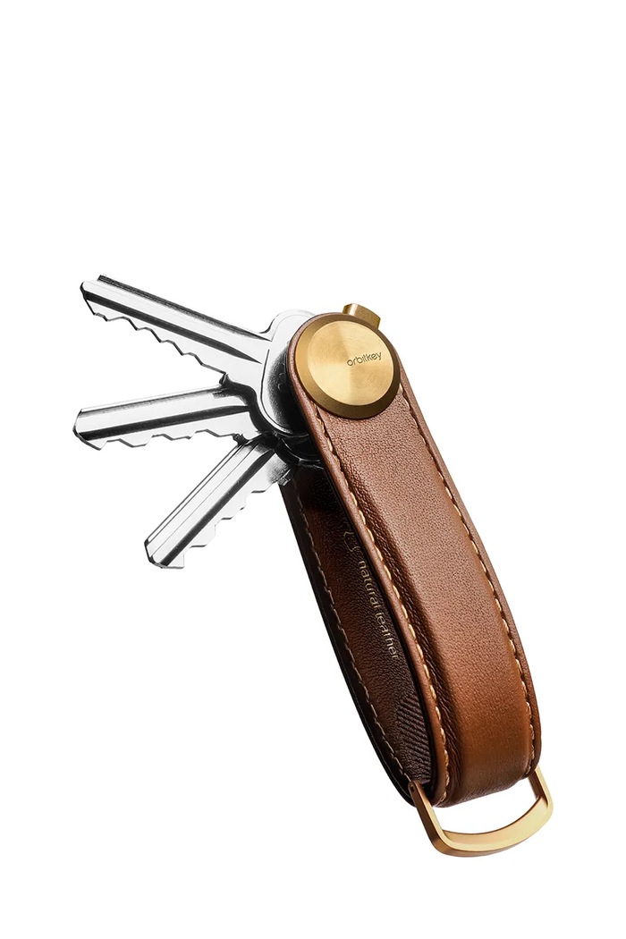Kľúčenka Orbitkey Pro Leather 9,3 cm hnedá KPR1.CDR.101