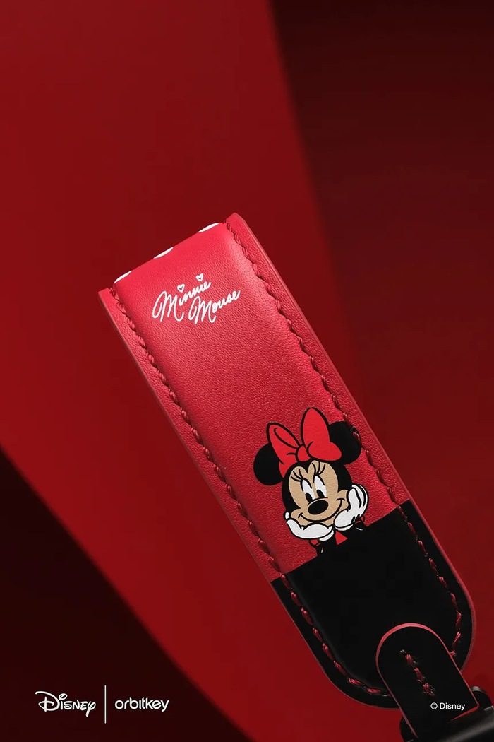 Orbitkey μπρελόκ από φυσικό δέρμα Minnie Mouse πολύχρωμο ELK1.MNM.509
