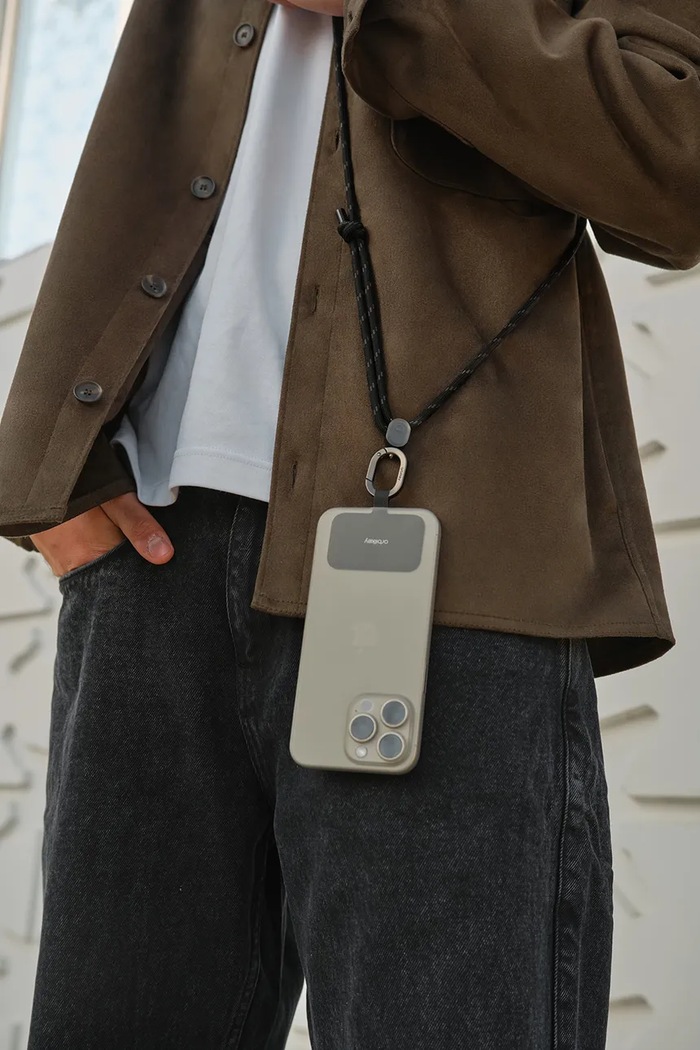 Orbitkey pasek do telefonu z materiału tekstylnego czarny EPS1.BLK.111