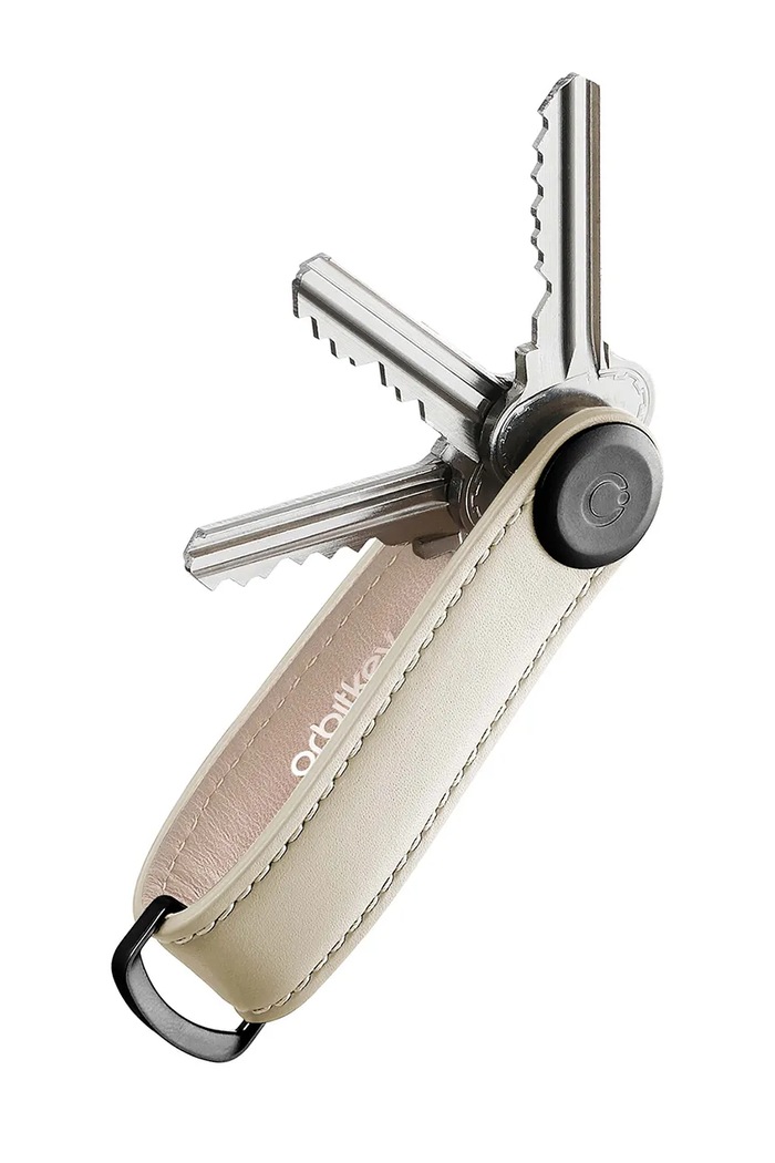 Kožený obal na klíče Orbitkey Leather 8,6 x 2,2 cm béžová KLT2.SAD.101