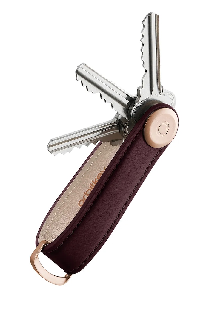 Kožený obal na klíče Orbitkey Leather 8,6 x 2,2 cm burgundské KLT2.WIN.101