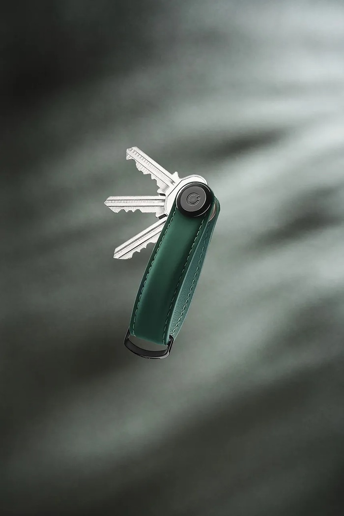 Kožený obal na klíče Orbitkey Matte Leather 8,6 x 2,2 cm tyrkysová KML2.FRT.101