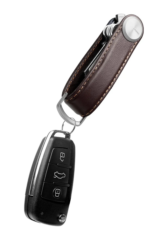 Kožený obal na klíče Orbitkey Pro Leather 9,3 x 3,5 cm KPR1.MHG.101 červená