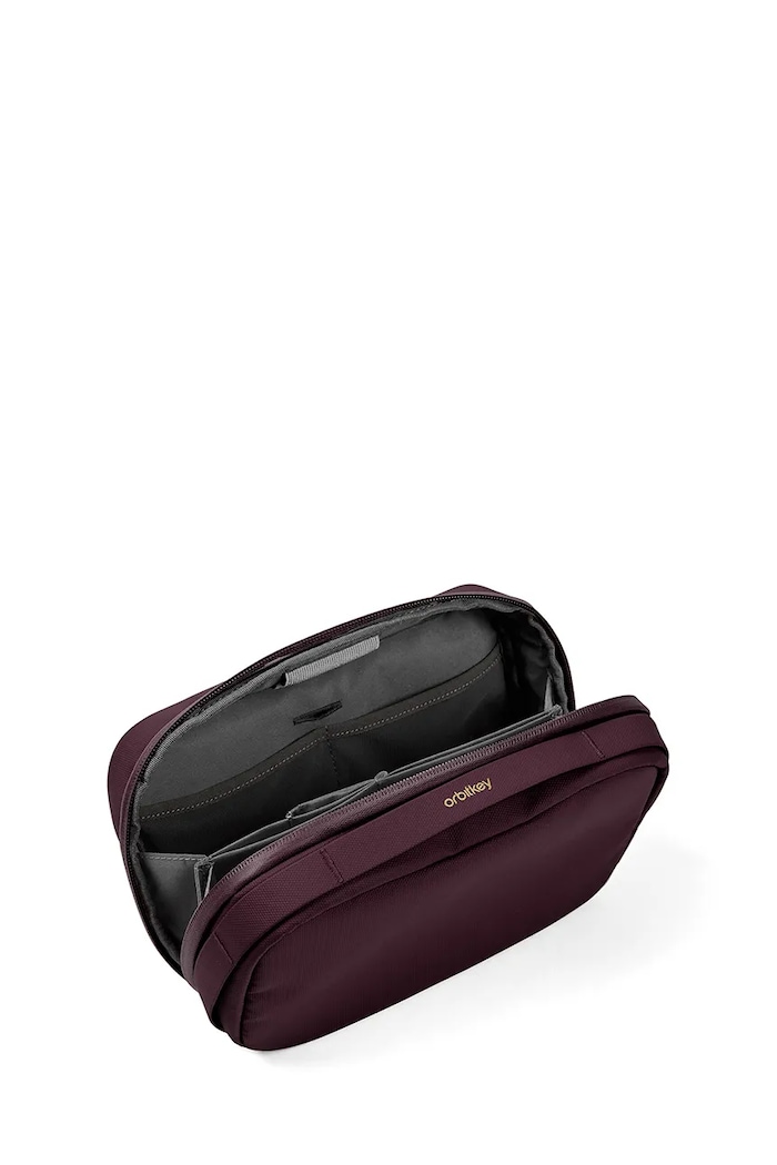 Orbitkey organizer biurowy podróżny z materiału tekstylnego WTP1.PLM.109 bordowy AA00