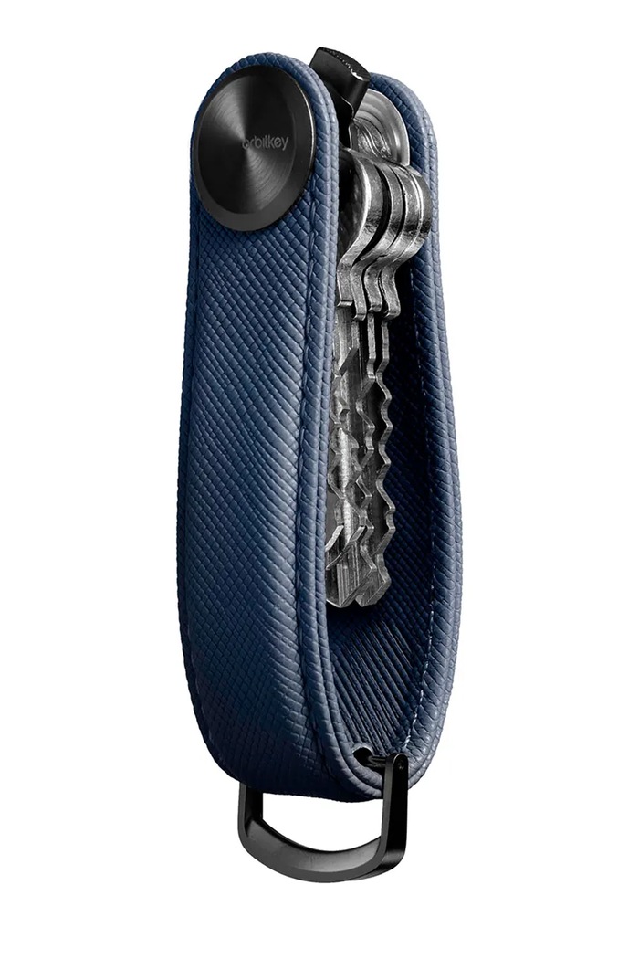 Orbitkey organizator za ključe iz naravnega usnja modra KPR1.OXN.113
