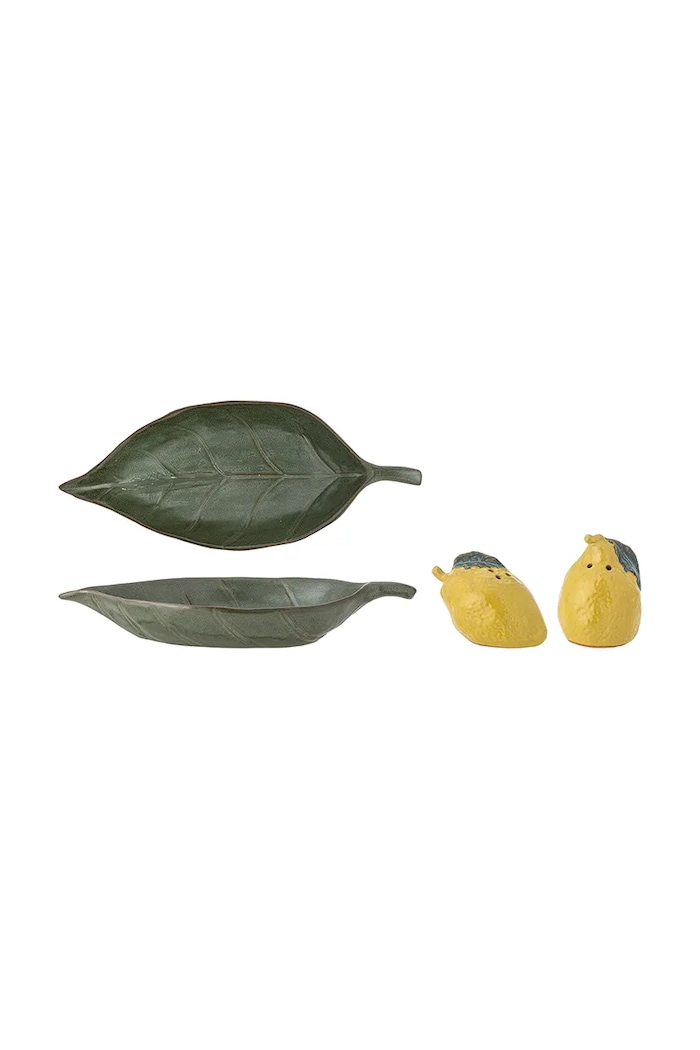 Soľnička a korenička s tanierikom Bloomingville Limone Salt & Pepper Shaker Set 82061742 viacfarebná AA00