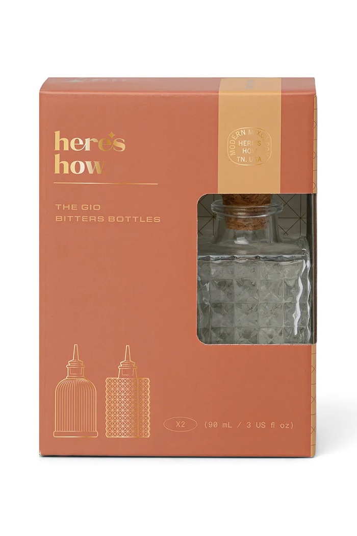 Here's How set de sticle de barman pentru bitter The Gio Bitters Bottles 90 ml 2-pack HHC116EU galben AA00
