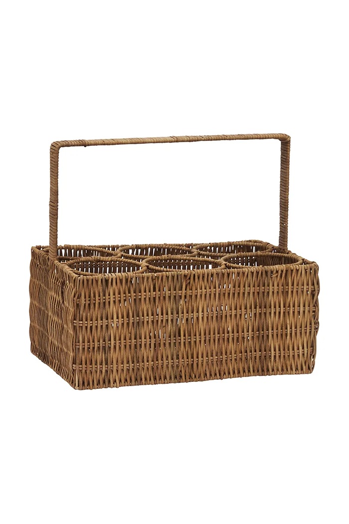 Organizér na láhve Madam Stoltz 34 x 23 x 15 cm béžová MKNV249091