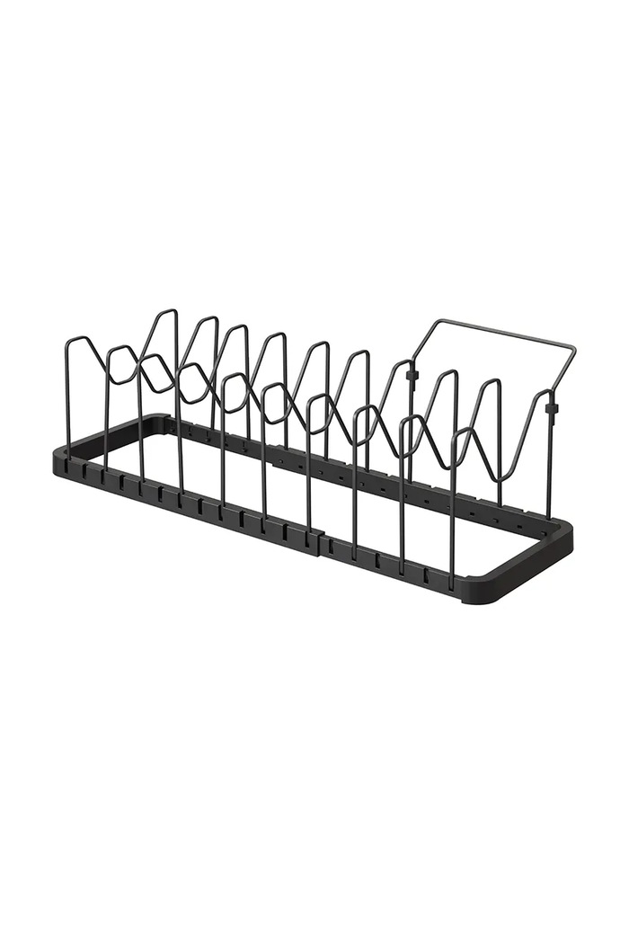 Yamazaki organizator pliabil pentru capace și tigăi Tower 45-82 x 20 x 17,5 cm negru 3841