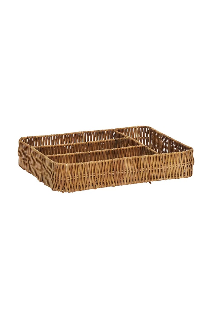 Madam Stoltz organizer na sztućce 35 x 28 x 6 cm beżowy MKNV2409