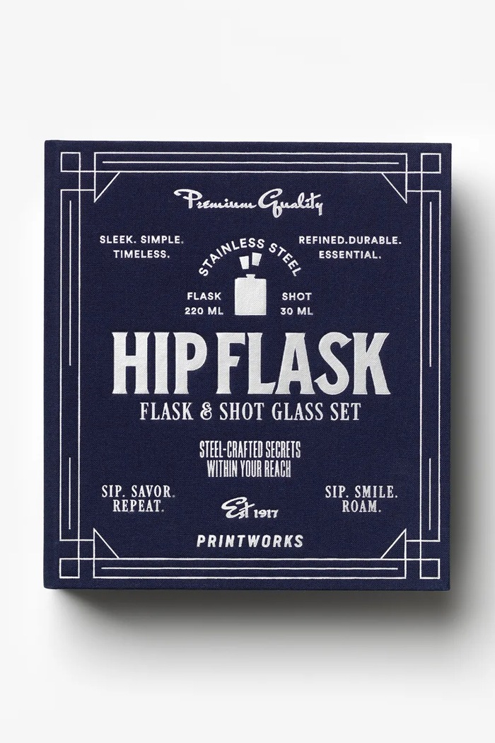 Printworks ital kiegészítő készlet Hip Flask 19,5 x 18 cm 4 elementy sötétkék PW00774
