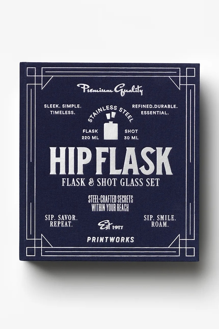 Printworks ital kiegészítő készlet Hip Flask 19,5 x 18 cm 4 elementy sötétkék PW00774