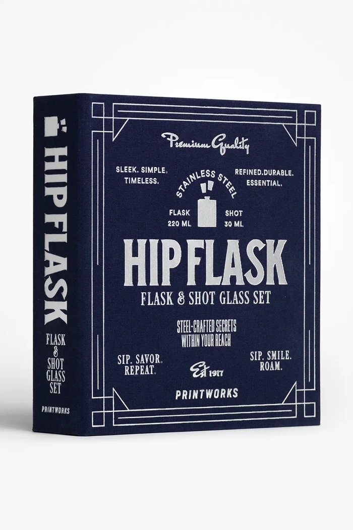 Printworks ital kiegészítő készlet Hip Flask 19,5 x 18 cm 4 elementy sötétkék PW00774