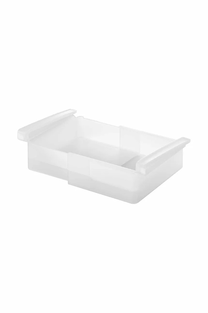 Yamazaki taca wsuwana pod półkę lodówki z tworzywa sztucznego 18,3-26,7 x 17,6 x 7,6 cm biały 10213