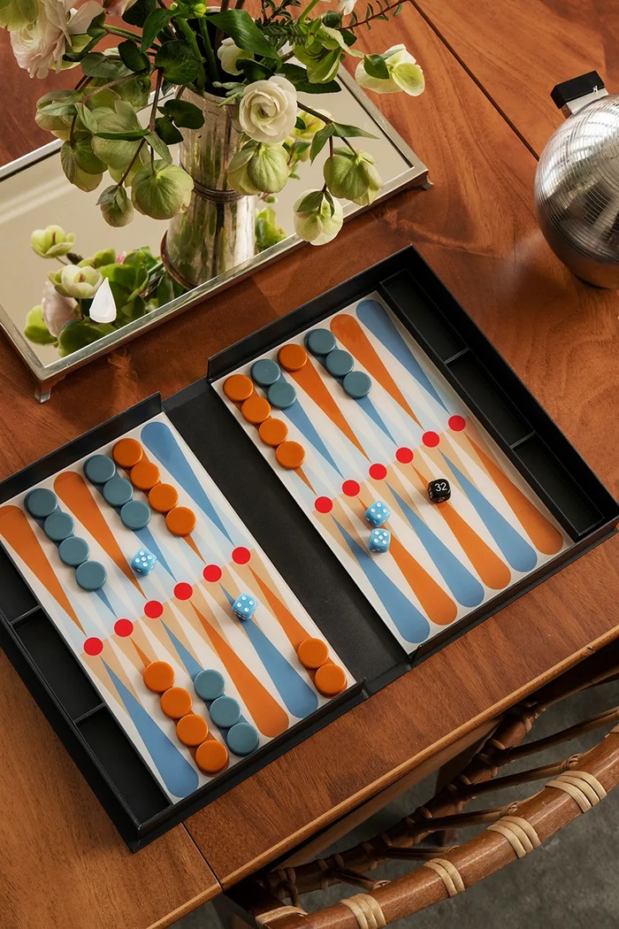 Stolná hra Printworks Art of Backgammon 30,5 x 22 cm PW00757 červená