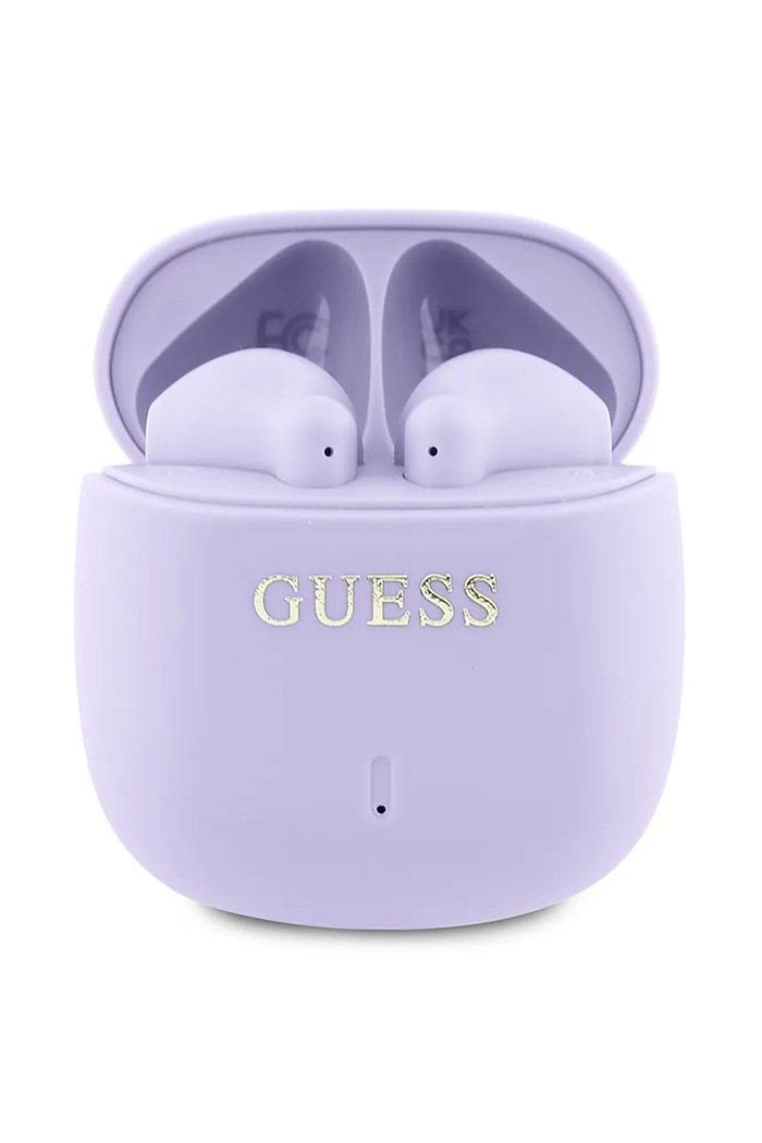 Brezžične slušalke Guess Printed Classic Logo vijolična GUTWSJ14ESGU