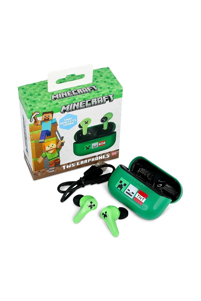 OTL căști wireless pentru copii, tip in-ear x Minecraft verde MC1227