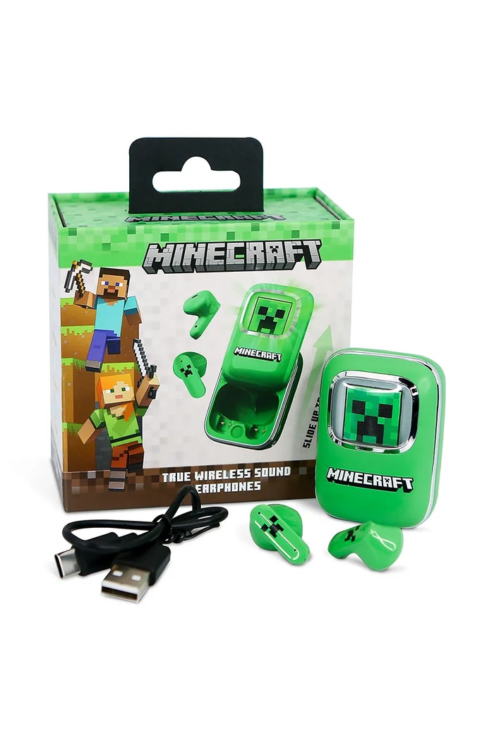 OTL căști wireless pentru copii, tip in-ear x Minecraft MC1316 verde