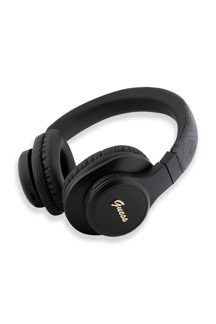 Guess căști wireless Leather Tone On Tone Script GUBH604FEMK negru AA00